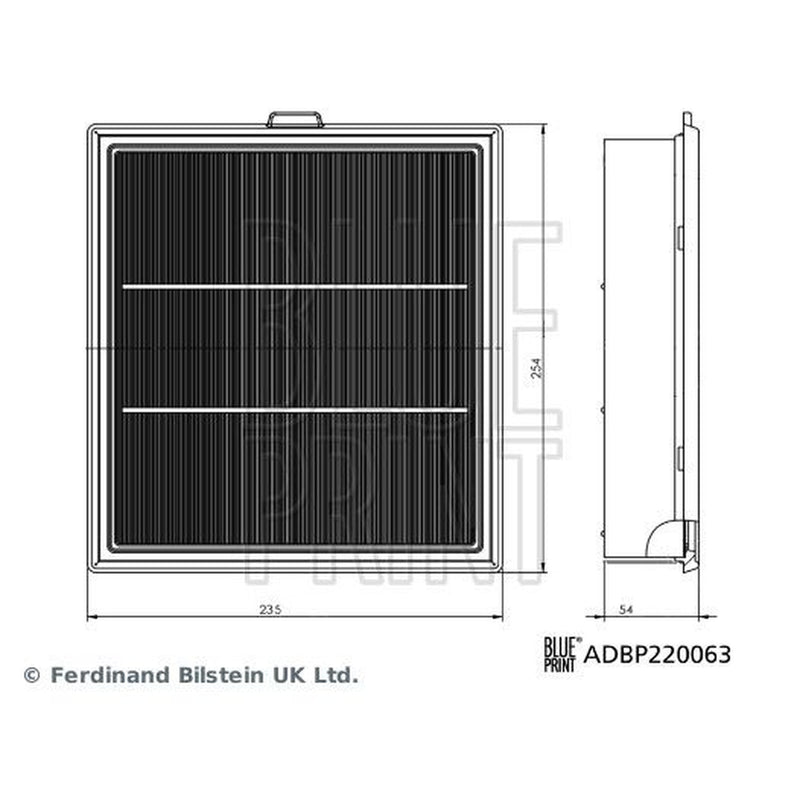 Blue Print Engine Air Filter fits Isuzu D-Max II 2017-2022 1.9