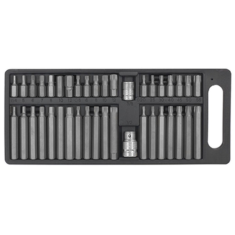 Sealey TRX-Star/Hex/Spline Bit Set 40pc 3/8" & 1/2"Sq Drive S0982 Siegen by Sealey - Dynamic Drive