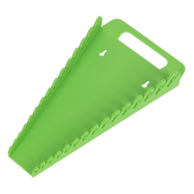 Sealey Spanner Rack Capacity 15 Spanners Hi-Vis Green WR08HV Sealey - Dynamic Drive