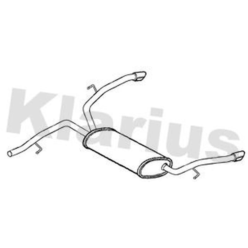Klarius Box With Tail Pipe Rear fits Peugeot 2008 II 2019 on 1.2