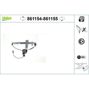 Valeo Electric Window Regulator Lifter Left Fr 861154