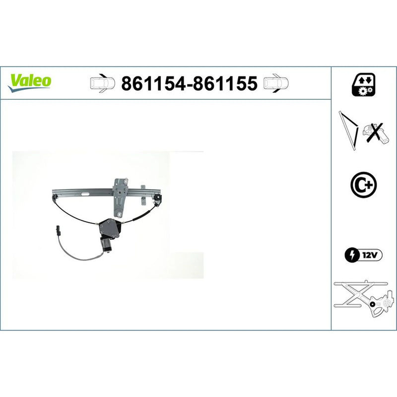 Valeo Electric Window Regulator Lifter Left Fr 861154
