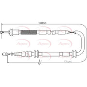 Apec Handbrake Cable Right Rear fits Fiat Bravo II 2007-2014 1.4 1.6 1.9 2.0