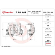 Brembo Brake Caliper Assembly Front fits Mercedes-Benz Sprinter 5-T 2018-2021