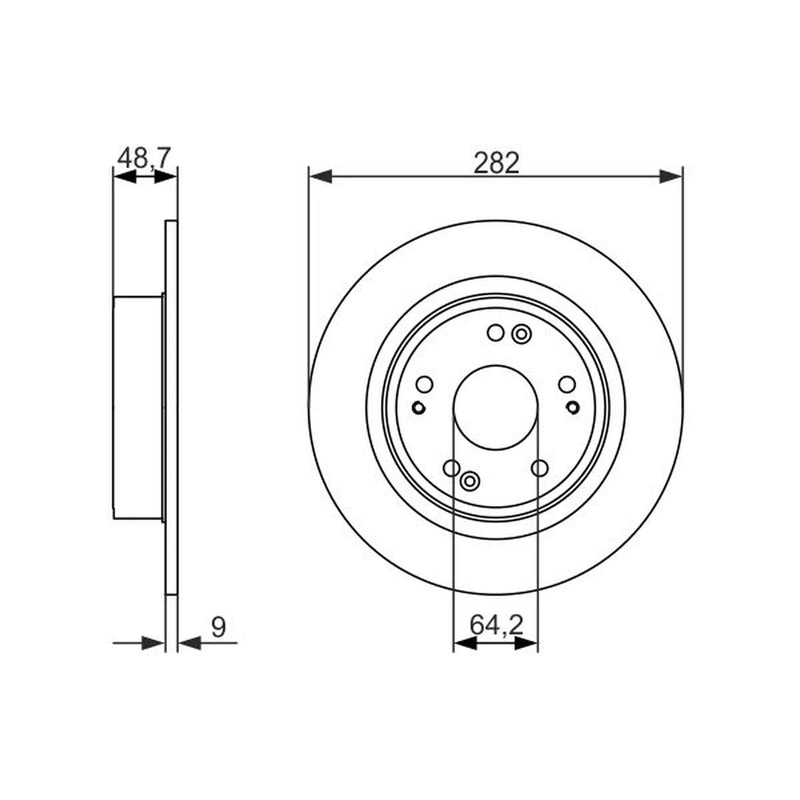 Bosch Rear Brake Solid Discs & Pads fits Honda Accord VIII 2008-2015 2.0 2.2 2.4