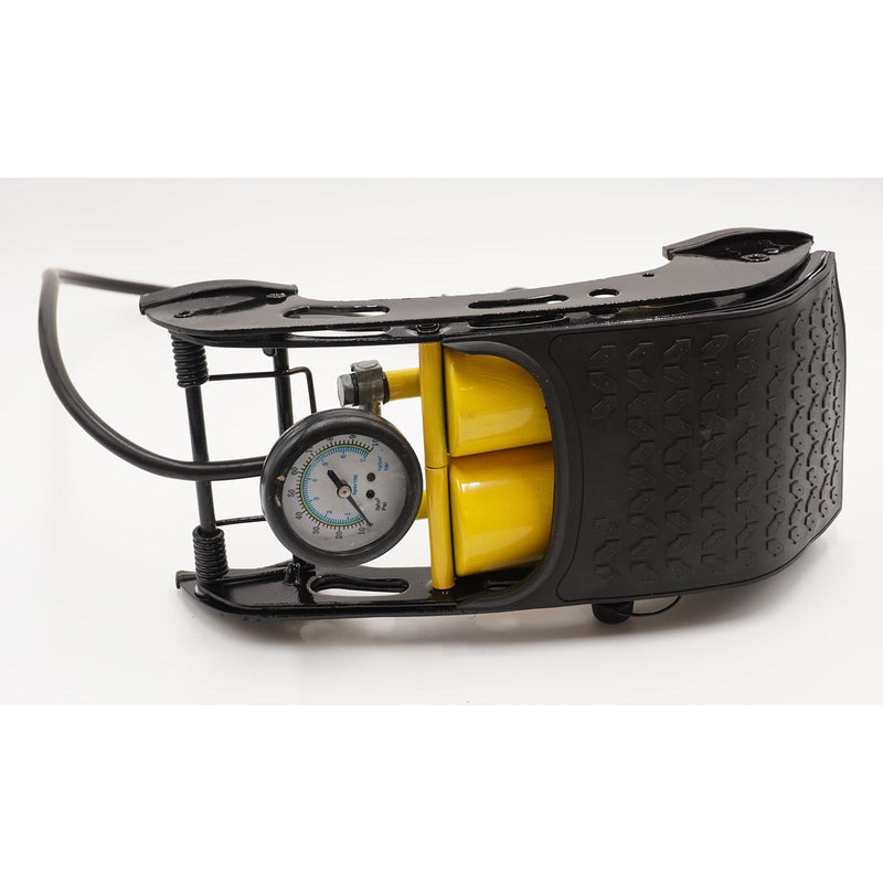 AA Double Barrel Cylinder Tyre Foot Pump Air Inflator Car Van Bicycle Bike AA - Dynamic Drive