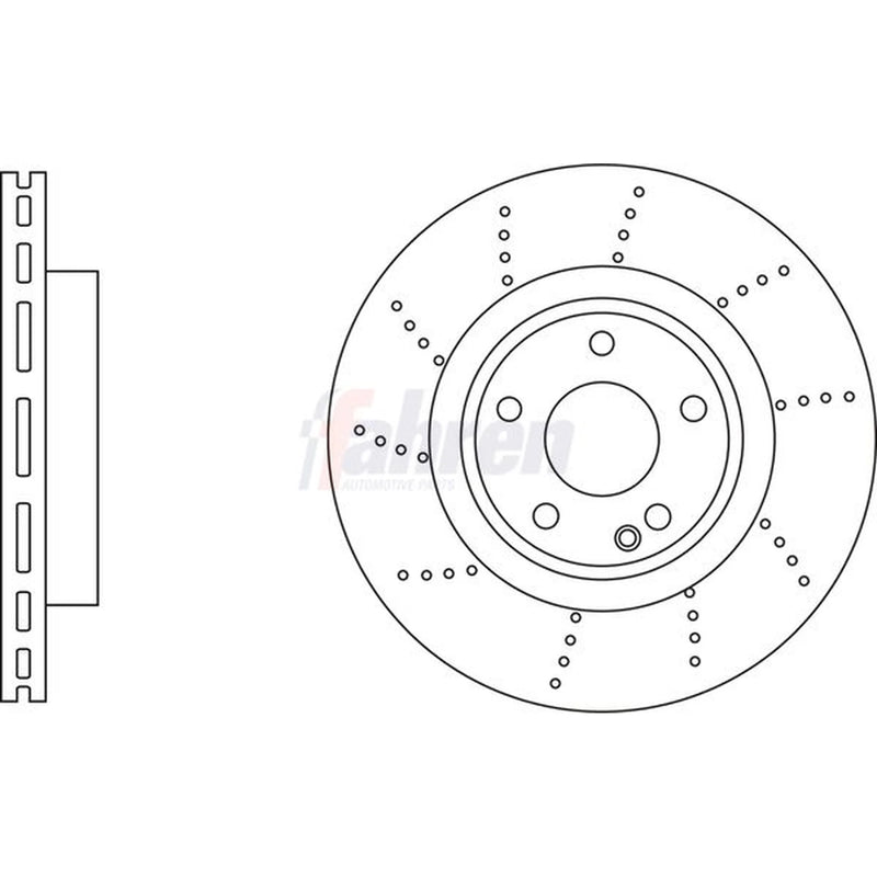 Fahren 2 x Perforated/Vented Front Brake Discs FBD6936-x2