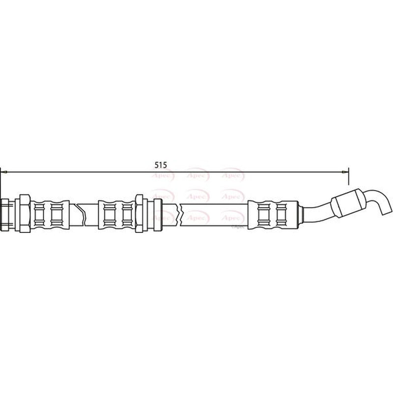 Apec Brake Hydraulic Hose Line Rear fits Mazda 323 F/P 1998-2004 1.4 1.6 1.9 2.0