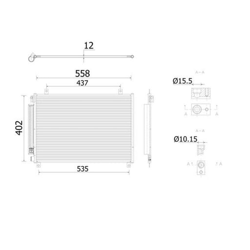 Mahle Air Conditioning Condenser fits Suzuki Baleno 2016 on 1.0 1.2