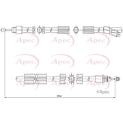 Apec Handbrake Cable Right Rear fits Mazda 3 2003-2009 1.3 1.6 2.0