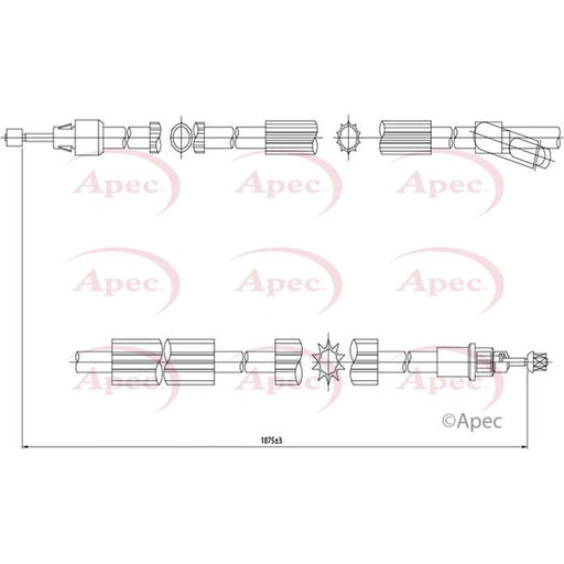 Apec Handbrake Cable Right Rear CAB1353