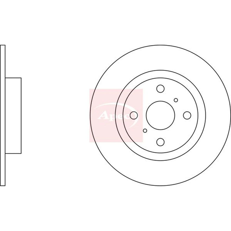 Apec 2 x Solid Rear Brake Discs DSK4263-x2