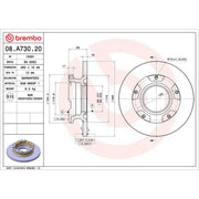 Brembo 2 x Solid Rear Brake Discs 08.A730.20-x2