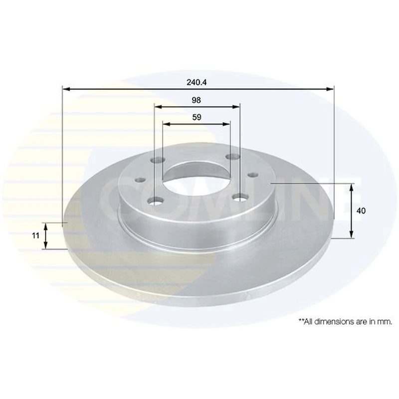 Comline Front & Rear Brake Discs & Pads fits Abarth 500C 2008 on 1.4
