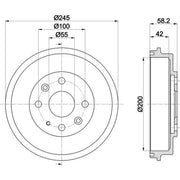 Mintex Brake Drum Assembly Rear fits Mazda 323 C 1989-2000 1.3 1.5 1.6 1.7 1.8