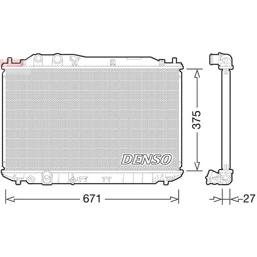 Denso Engine Radiator fits Honda Civic VIII 2005-2012 1.6 1.8