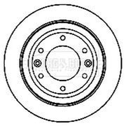 Borg & Beck Rear Brake Vented Discs & Pads fits Hyundai Starex Bus 2002-2004 2.5