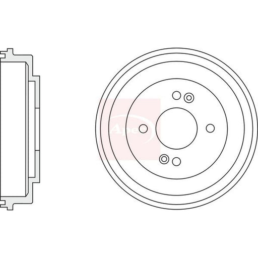 Apec 2 x Brake Drums fits Hyundai Getz 2002-2010 1.1 1.3 1.4 1.5 1.6