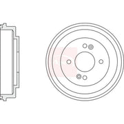 Apec Brake Drum Assembly Rear fits Hyundai Getz 2002-2010 1.1 1.3 1.4 1.5 1.6