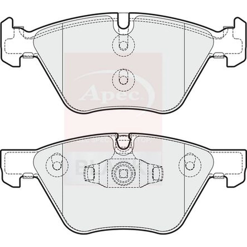 Apec Black Front Brake Pad Set fits BMW 1 2005-2013