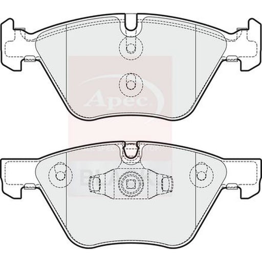 Apec Black Front Brake Pad Set fits BMW 1 2005-2013