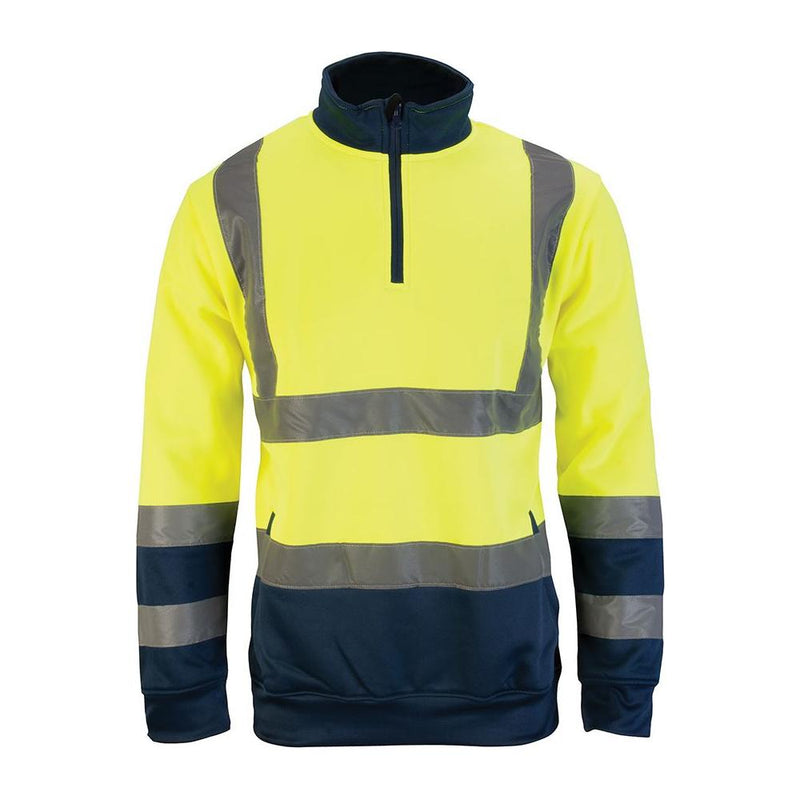Tough Grit Hi-Vis 2-Tone Sweatshirt Yellow/Navy L Tough Grit - Dynamic Drive