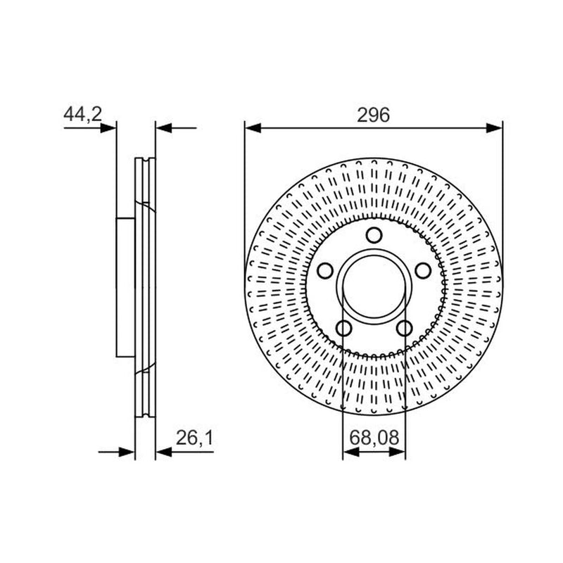 Bosch 2 x Vented Brake Discs fits Nissan Juke 2010-2019 1.6