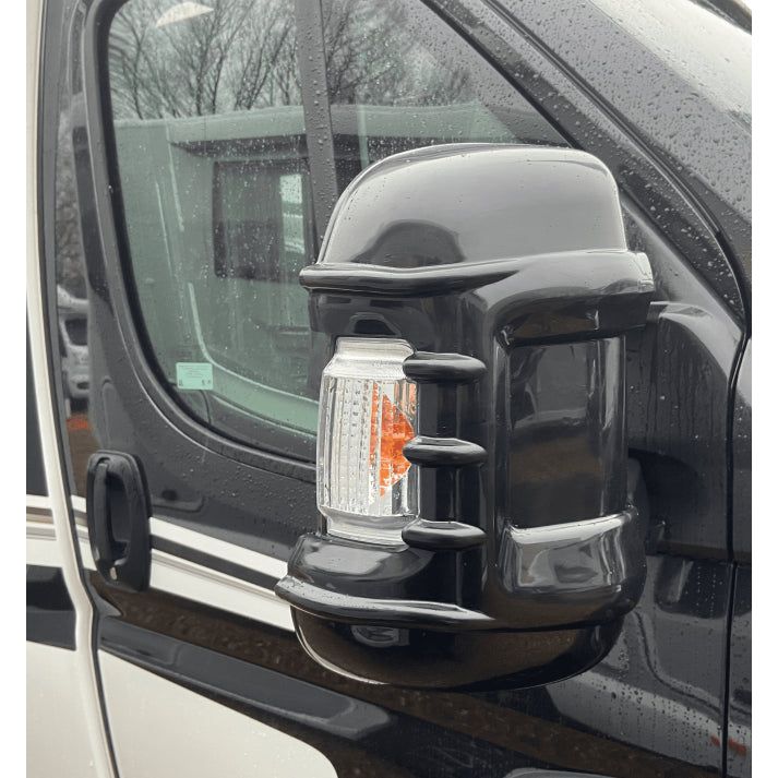 Milenco Motorhome Mirror Protectors Guards Black fits Fiat Ducato Peugeot Boxer Milenco  - Dynamic Drive