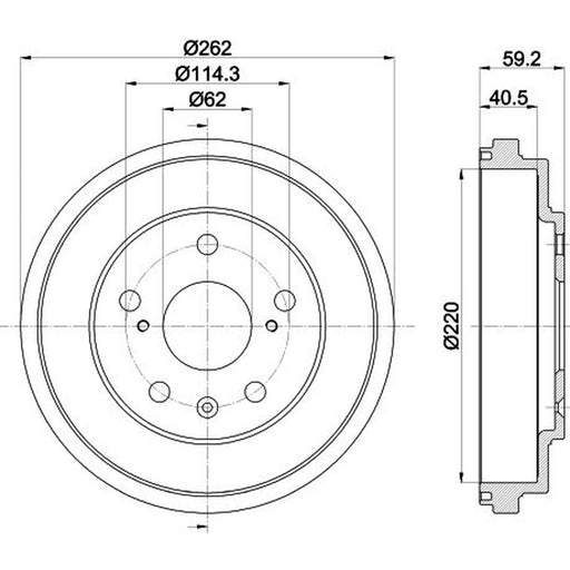 Mintex Brake Drum Assembly Rear fits Suzuki SX4 2006-2015 1.5 1.6 1.9 2.0
