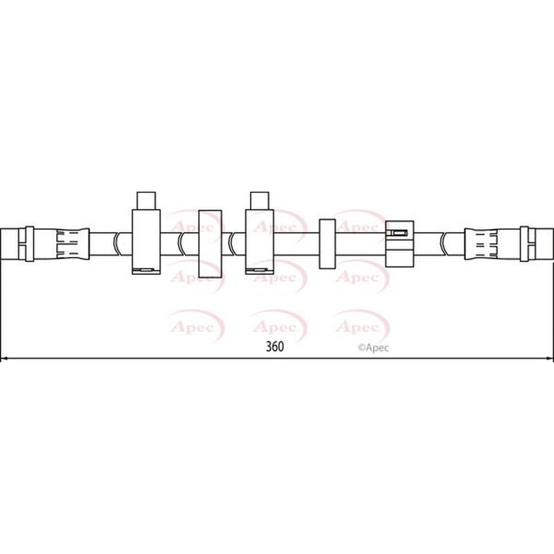 Apec Brake Hydraulic Hose Line Front Right fits VW Transporter 1995-2003 2.5 2.8