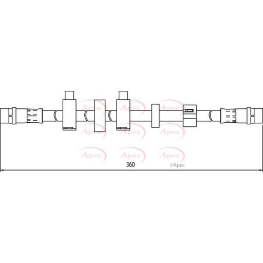 Apec Brake Hydraulic Hose Line Front Right fits VW Transporter 1995-2003 2.5 2.8