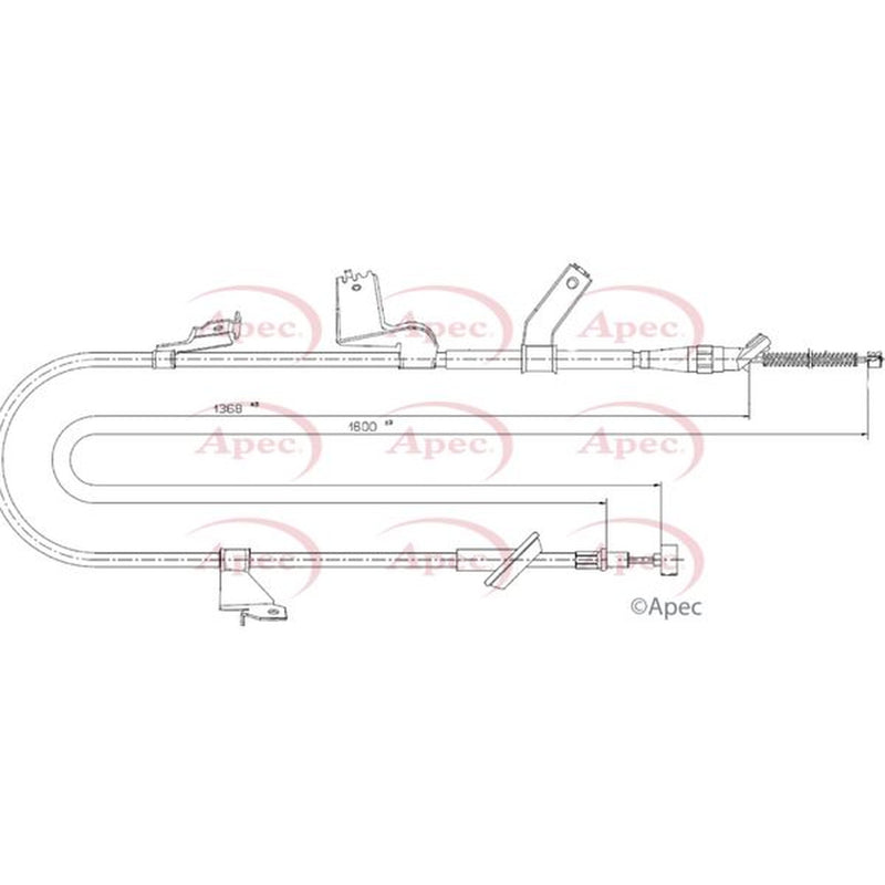 Apec Handbrake Cable Right Rear fits Opel Agila B 2008-2014 1.0 1.2 1.3