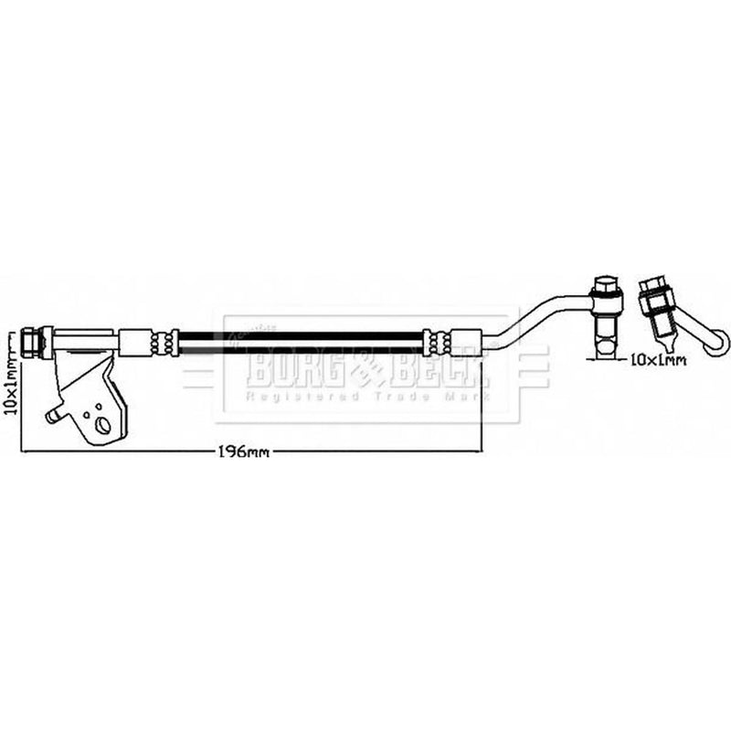 Borg & Beck Brake Hydraulic Hose Line outer BBH8176