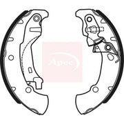 Apec Brake Shoe Set Axle Kit fits Daihatsu Hijet 1994-1998 1.0 1.2