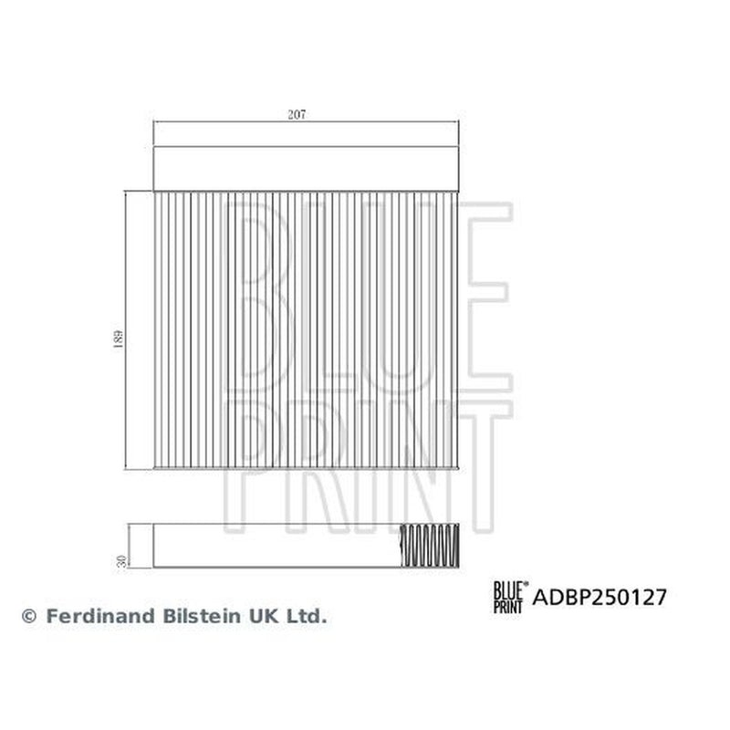 Blue Print Cabin Air Filter (Pollen Filter) fits MG MG 3 2024 on 1.5