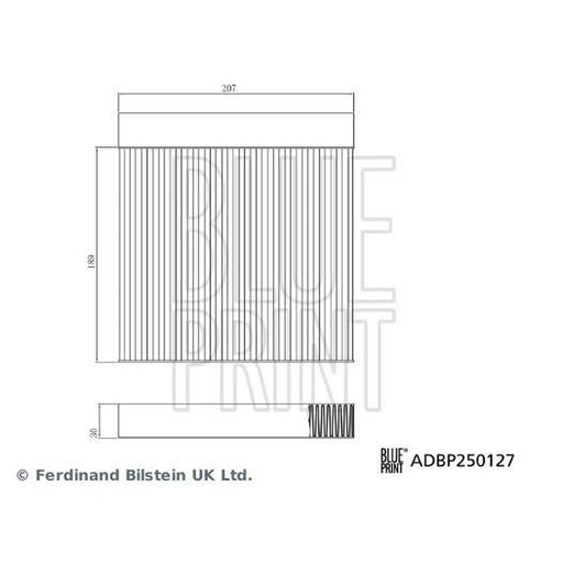 Blue Print Cabin Air Filter (Pollen Filter) fits MG MG 3 2024 on 1.5