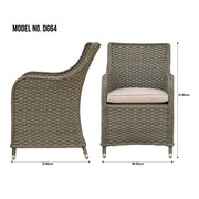 Dellonda Chester Rattan Wicker Outdoor Garden Dining Chairs 2pc DG64 Dellonda - Dynamic Drive