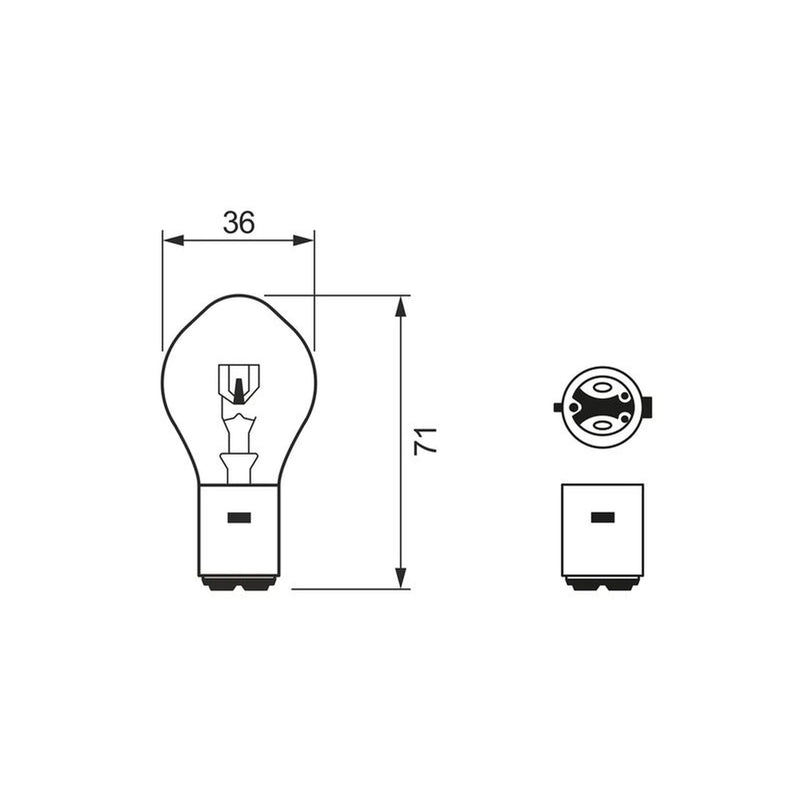 Bosch Headlight Bulb S1 BA20d 12V 25/25W 1 987 302 106