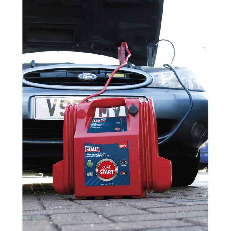Sealey RoadStartï Emergency Jump Starter 12V 3200 Peak Amps RS103 Sealey - Dynamic Drive
