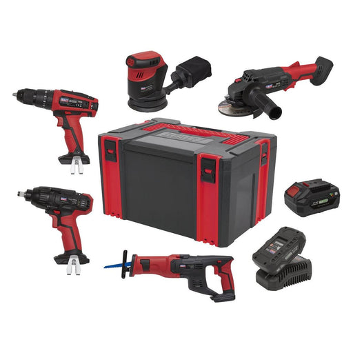 Sealey 5 x SV20 Series Cordless Tool Combo Kit 20V - 2 Batteries CP20VCOMBO2 Sealey - NN4 Online 