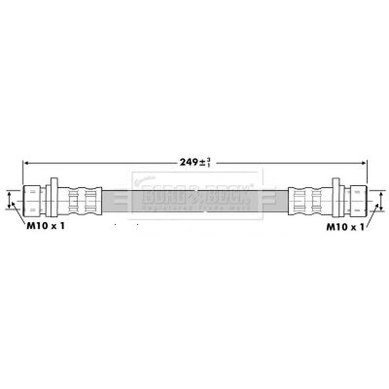 Borg & Beck Brake Hydraulic Hose Line Rear Right BBH6203