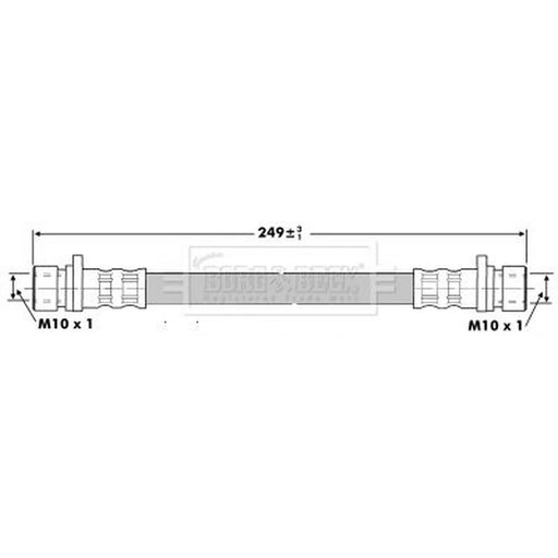 Borg & Beck Brake Hydraulic Hose Line Rear Right BBH6203