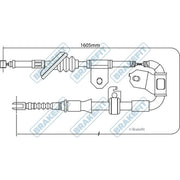 Apec Handbrake Cable Left Rear BBC3430