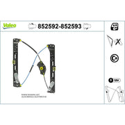 Valeo Electric Window Regulator Lifter Right Front 852593
