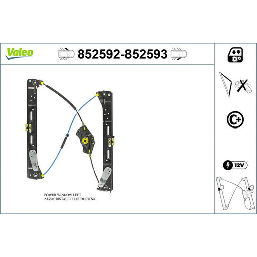 Valeo Electric Window Regulator Lifter Right Front 852593