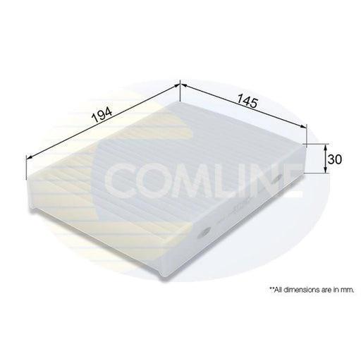 Comline Cabin Air Filter (Pollen Filter) fits Citroën C1 II 2014-2021 1.0 1.2