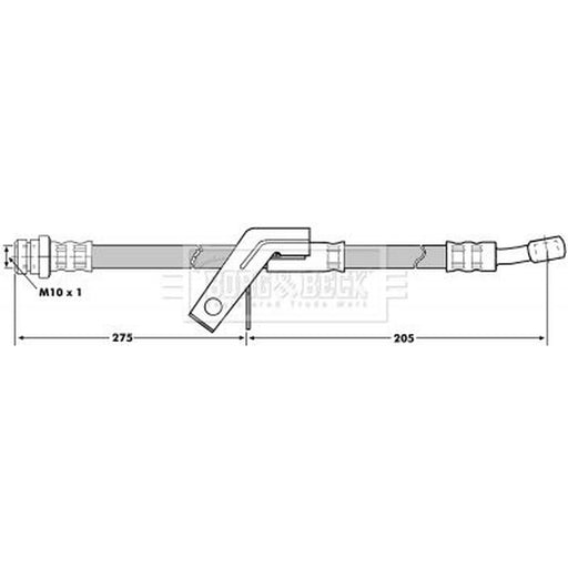 Borg & Beck Brake Hydraulic Hose Line Rear Right BBH7046