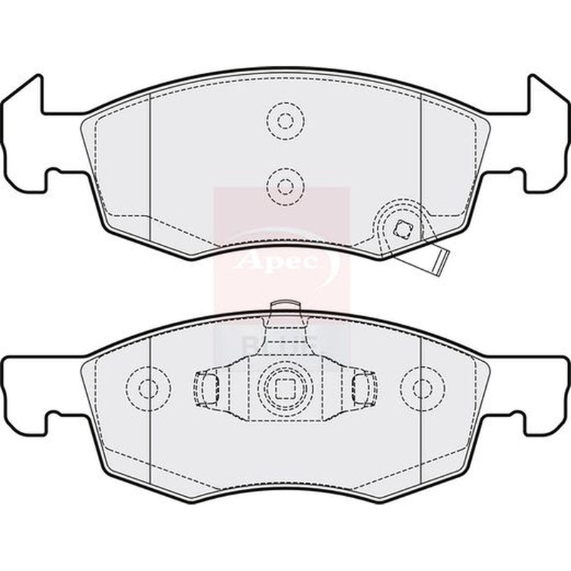 Apec Front Brake Pad Set fits Opel Corsa E 2014-2015 1.2 1.4