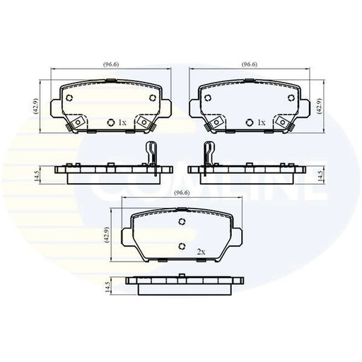 Comline 4 x Rear Brake Pad Set fits Mitsubishi Eclipse Cross 2017 on 1.5