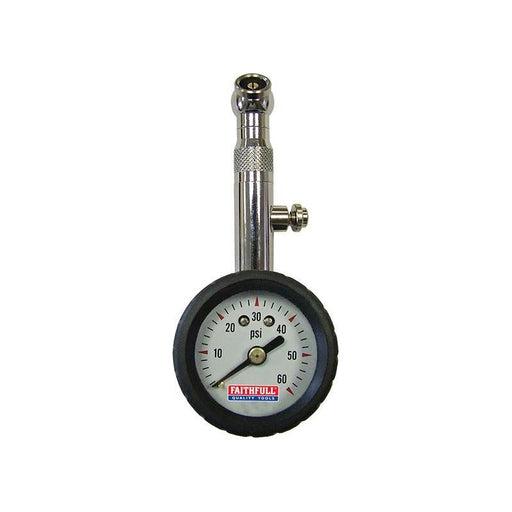 Faithfull Tyre Pressure Dial Gauge 60 psi Faithfull - Dynamic Drive